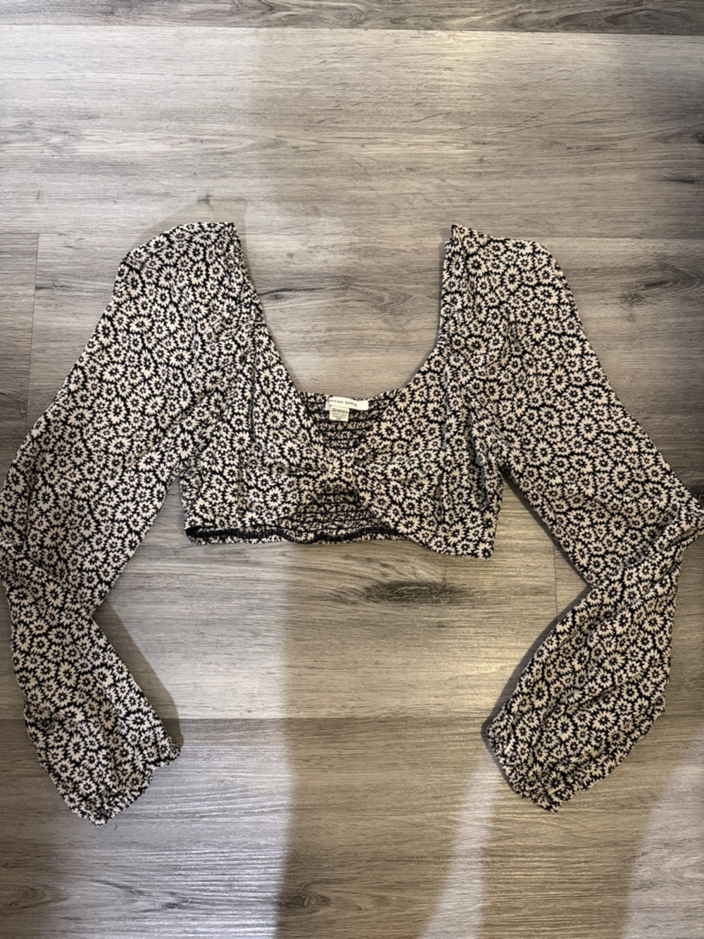 Floral Long Sleeve Crop Top